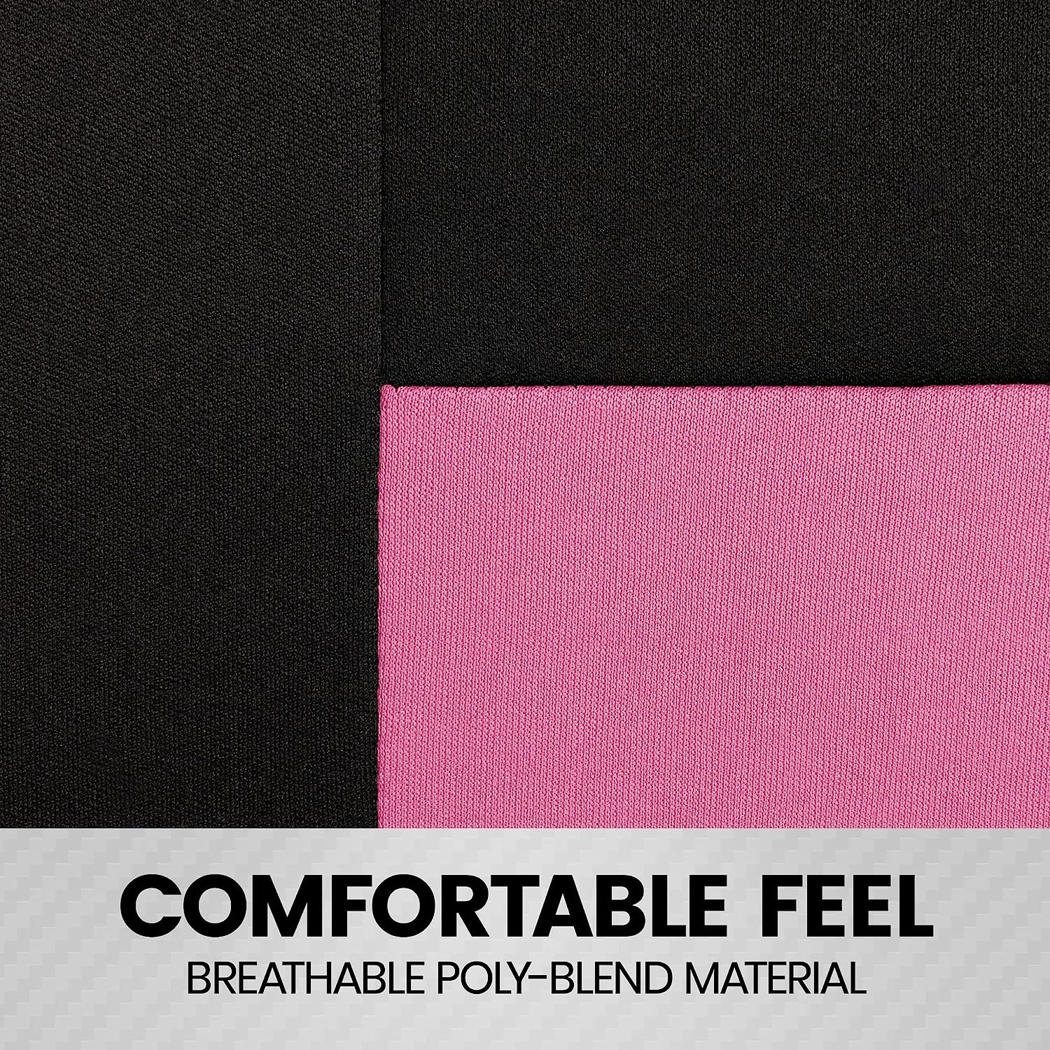 BDK PolyPro Car Seat Covers Full Set in Pink on Black – Front and Rear Split Bench Seat Covers for Cars, Easy to Install Car Seat Cover Set, Car Accessories for Auto Trucks Van SUV