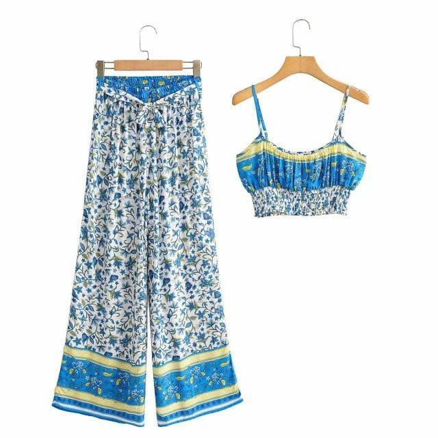 printed top and pants