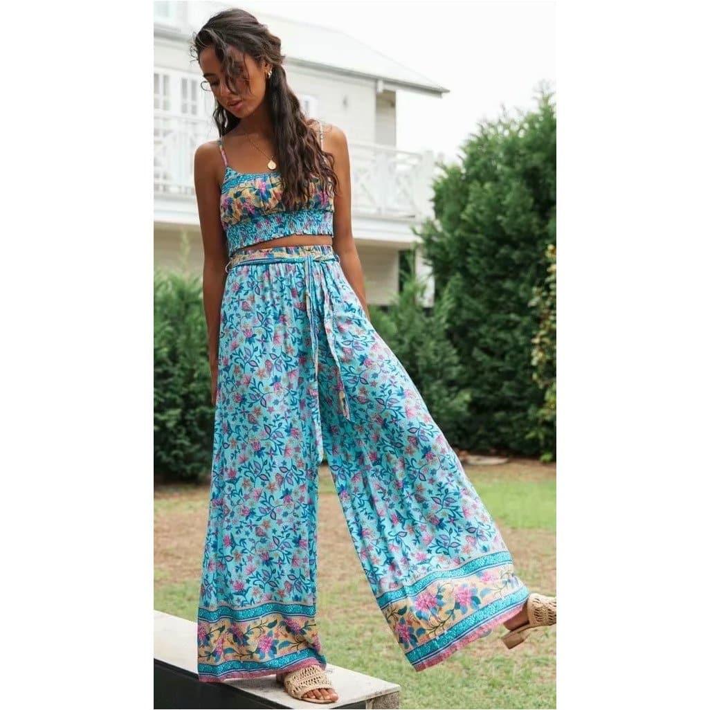 printed top and pants