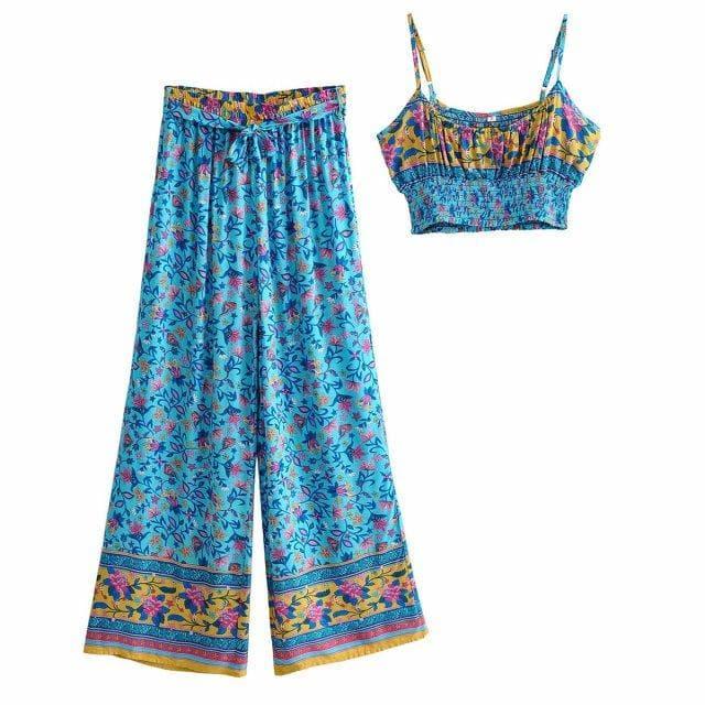 printed top and pants