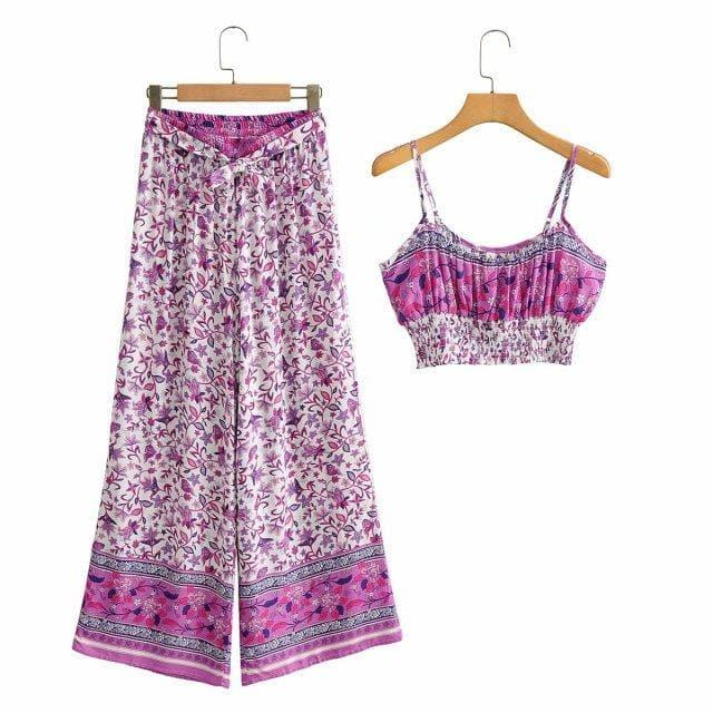 printed top and pants