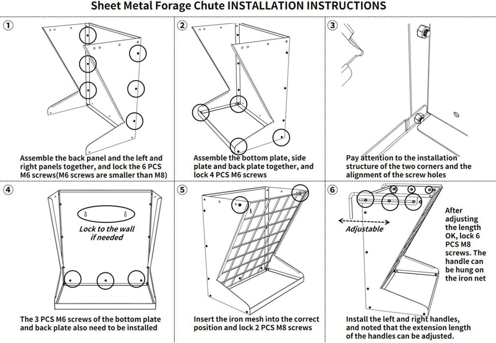 Hay Feeder for Goats, Hay Rack Wall Mount, Hanging Horse Feeder, Sheep Goat Hey Feeder Metal Feed Trough, Heavy-Duty Livestock Hay and Grain Feeders