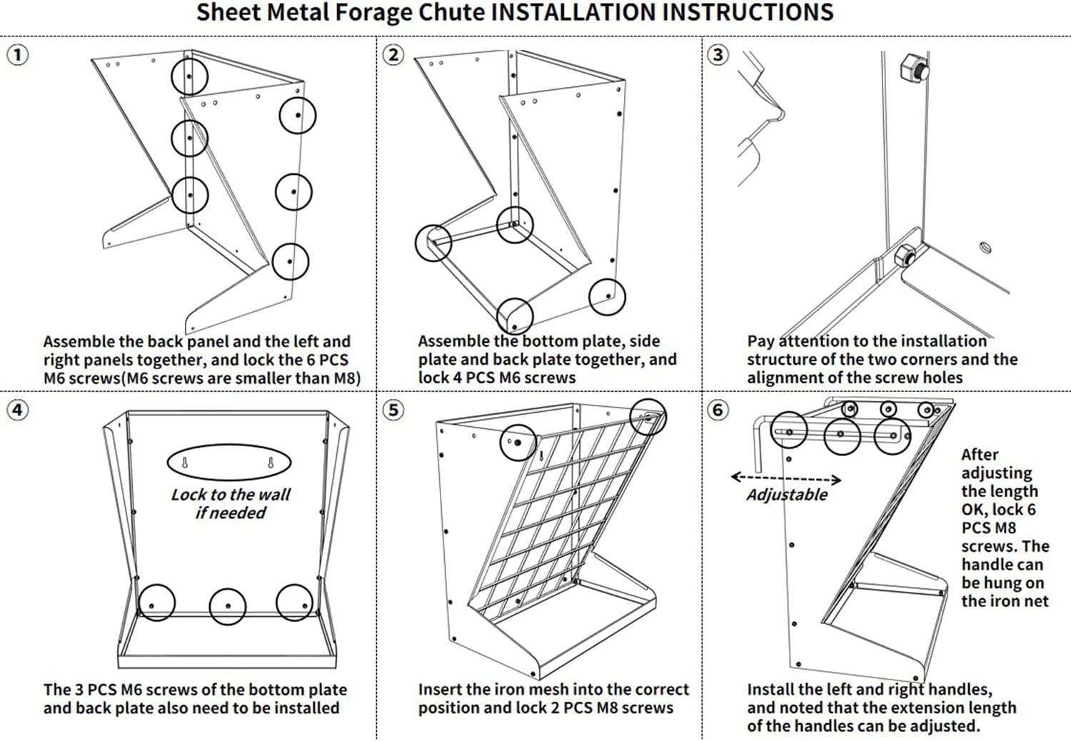 Hay Feeder for Goats, Hay Rack Wall Mount, Hanging Horse Feeder, Sheep Goat Hey Feeder Metal Feed Trough, Heavy-Duty Livestock Hay and Grain Feeders