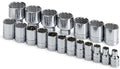 SK Professional Tools 4121 19-Piece 1/2 in. Drive 12-Point Standard Fractional Socket Set - Chrome Socket Set with Super Chrome Finish | Set of 19 Sockets Made in USA