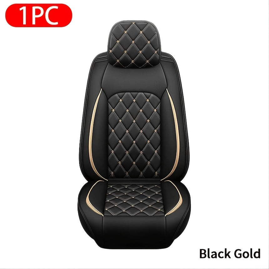 Upgrade Your Vehicle with 1pc of Luxury Car Seat Cover - Premium Faux Leather Car Seat Cushion Cover for Front &amp; Rear Seats!