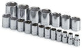 SK Professional Tools 4120 19-Piece 1/2 in. Drive 6-Point Standard Fractional Socket Set - Chrome Socket Set with Super Chrome Finish | Set of 19 Sockets Made in USA