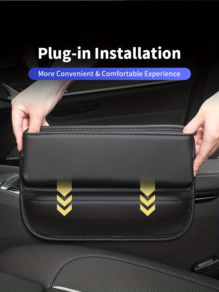 Upgrade Your Car with a PU Leather Seat Gap Manager - Keep Your Belongings Secure &amp; Organized!