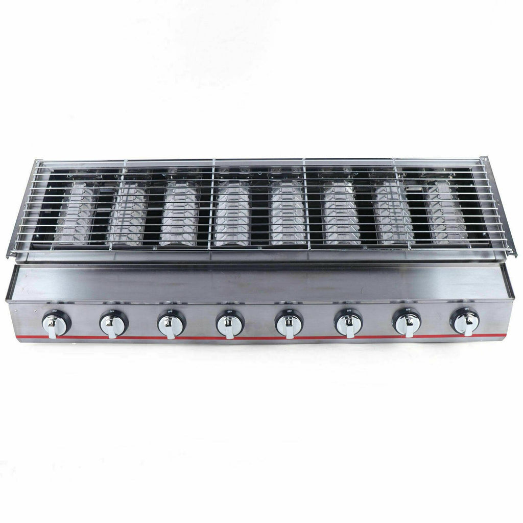 LarGas Grill Outdoor Party 8 Burner BBQ Grill Commercial Adjustable Height