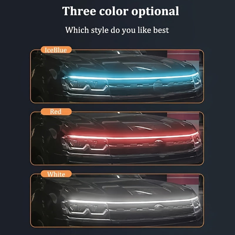 Upgrade Your Vehicle with a Universal 12V, 10W Start-Scan Car LED Hood Light Dynamic Daytime Running Light!