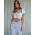 summer square collar chic blouse