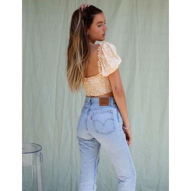 summer square collar chic blouse