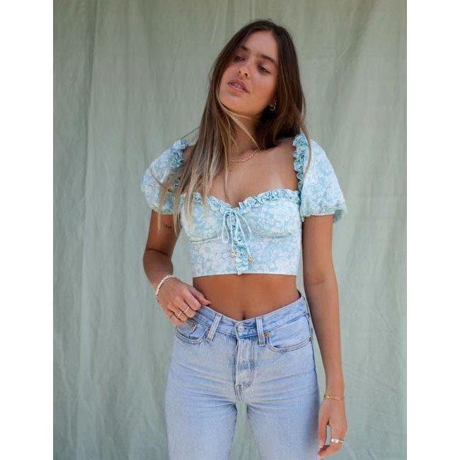 summer square collar chic blouse