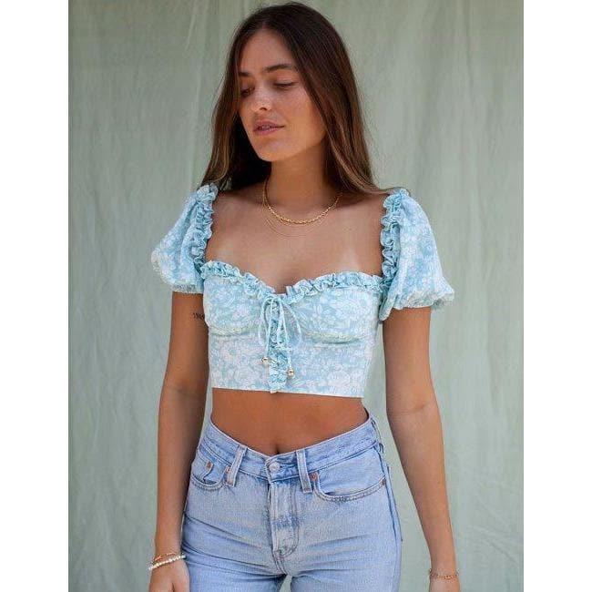 summer square collar chic blouse