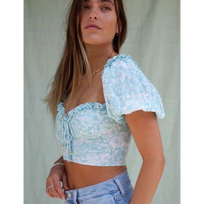 summer square collar chic blouse