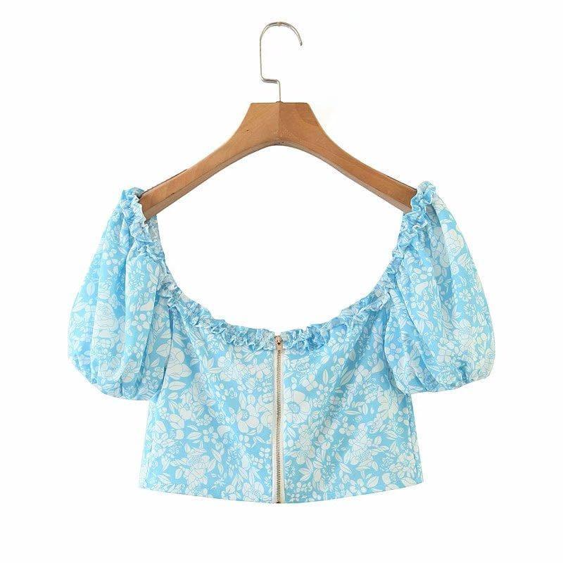 summer square collar chic blouse