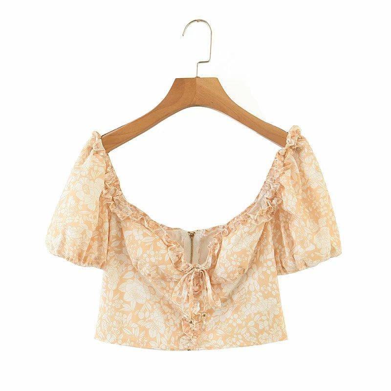 summer square collar chic blouse