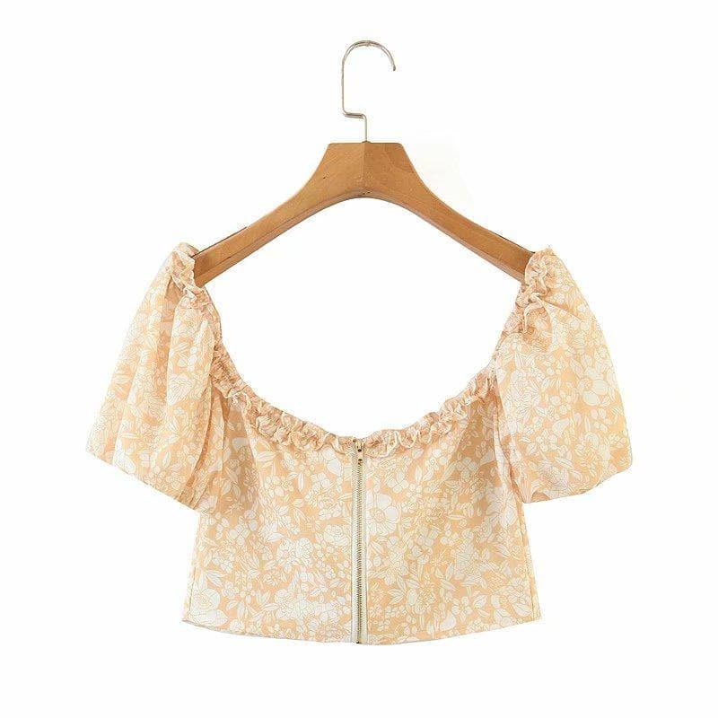 summer square collar chic blouse