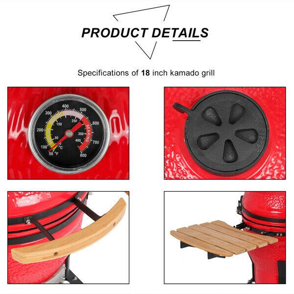 18 Inch Charcoal Grill Multiple CooSmoke Bake Roast For Courtyard Party US