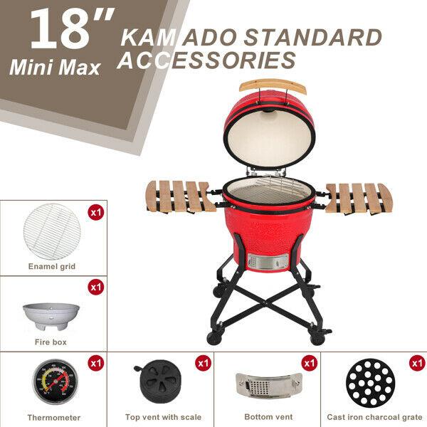 18 Inch Charcoal Grill Multiple CooSmoke Bake Roast For Courtyard Party US
