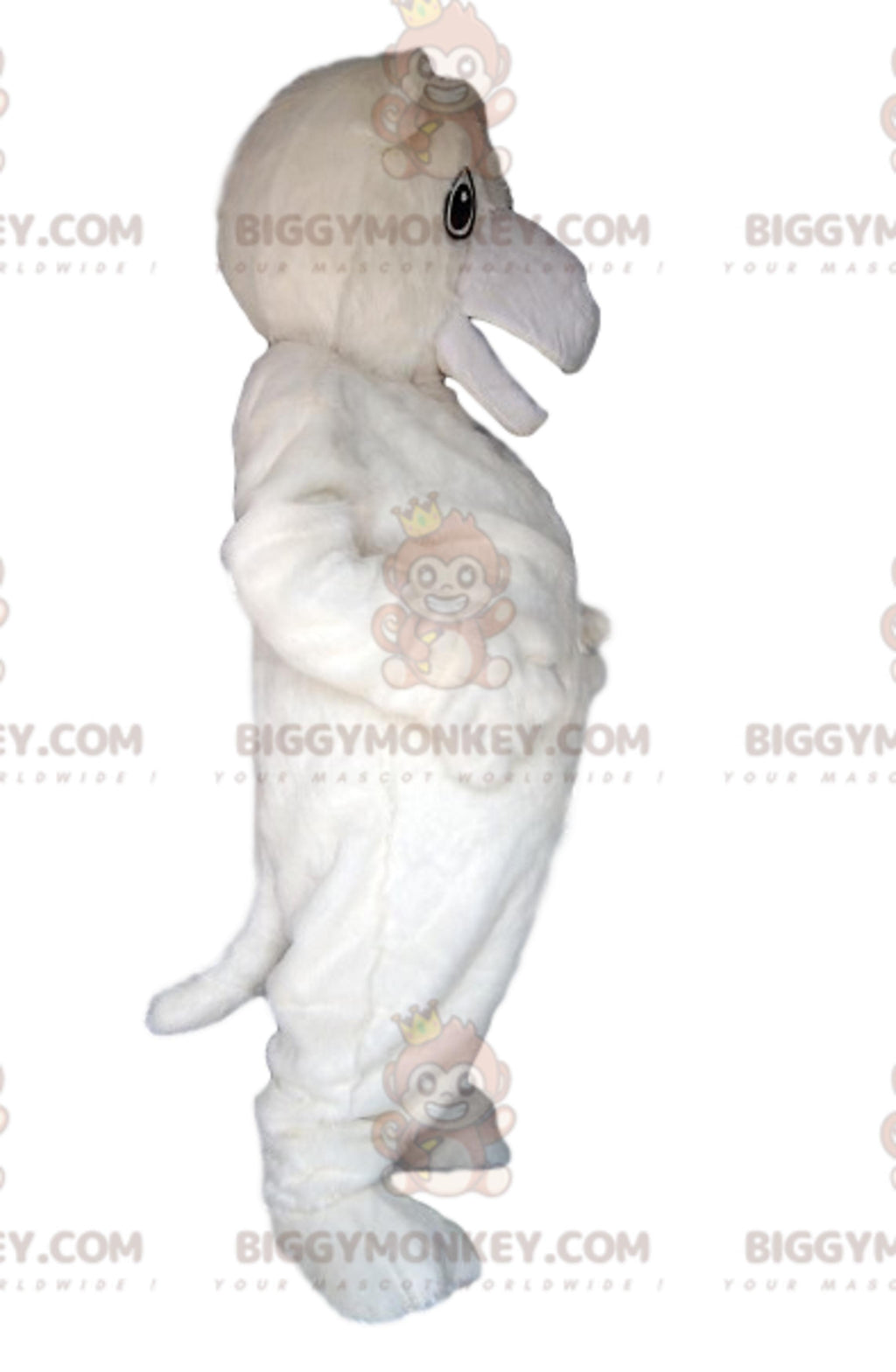 BIGGYMONKEYPolar Bear Mascot Costume with HuSmile and Big Belly