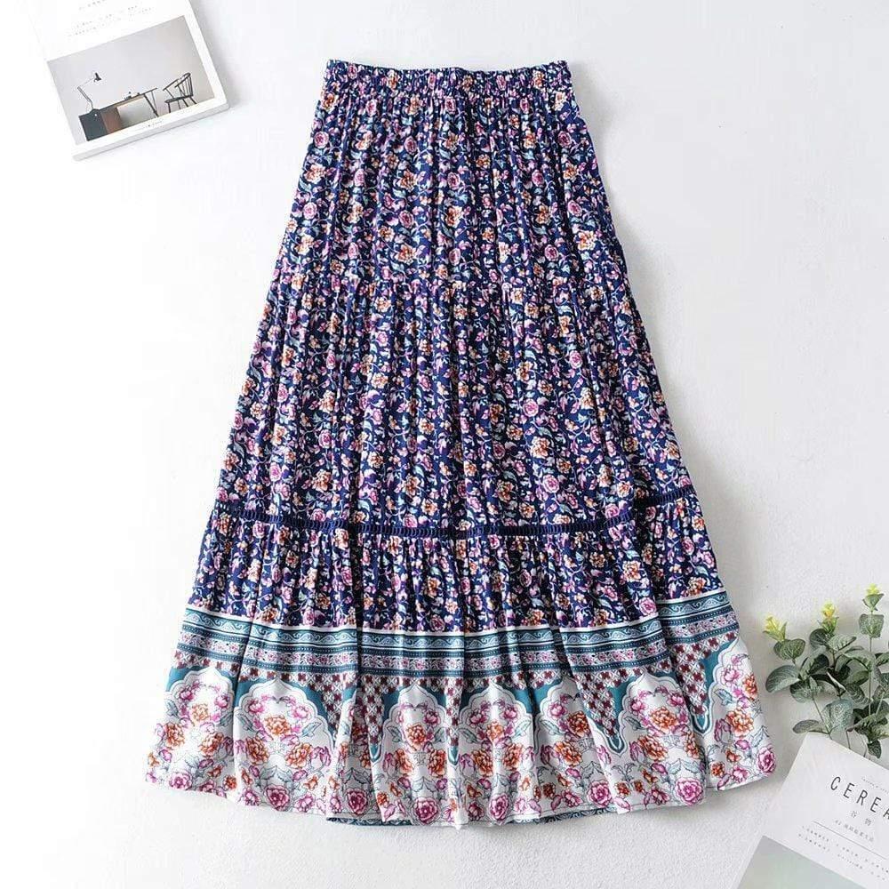 bohemian casual beach skirt