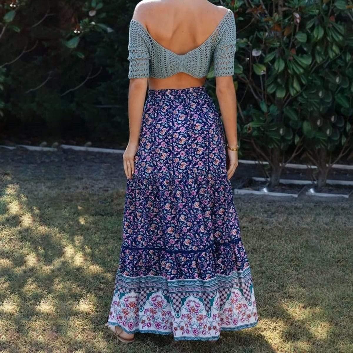 bohemian casual beach skirt