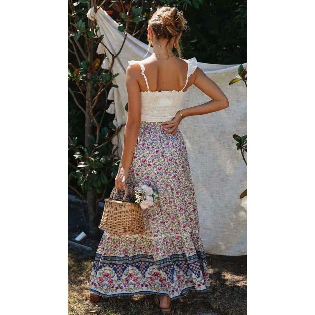 bohemian casual beach skirt