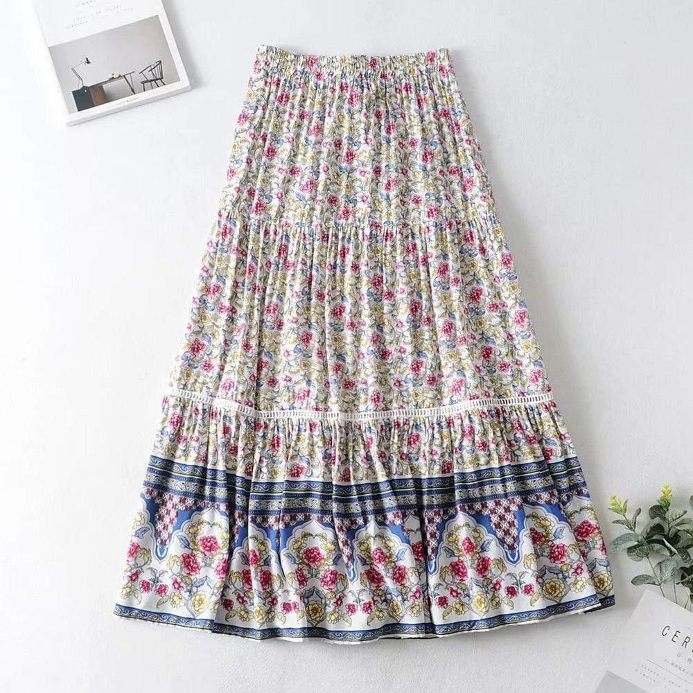 bohemian casual beach skirt