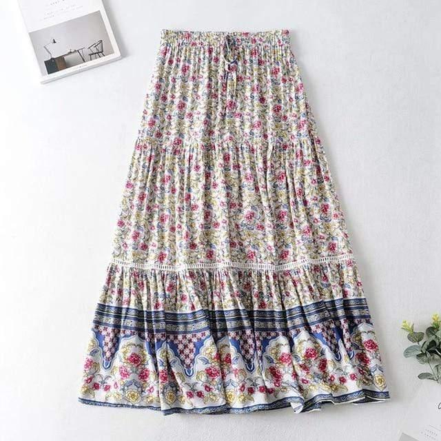 bohemian casual beach skirt