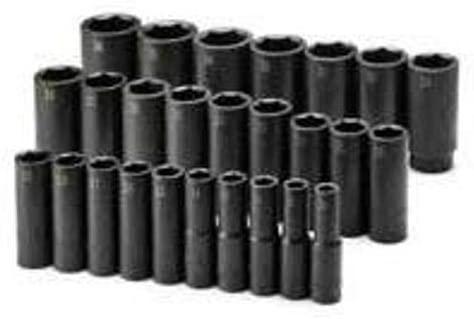 SK Hand Tools 4047 26-Piece 1/2-Inch Drive 6 Point Deep Metric Impact Socket Set