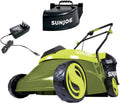 Sun Joe MJ401C-XR 14-Inch 28-Volt 5-Amp Cordless Lawn Mower w/Brushless Motor, 10.6-Gallon Detachable Collection Bag, Lightweight, Green