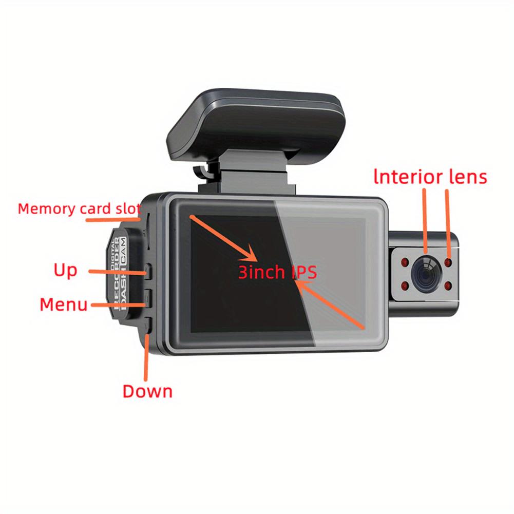 Dual Lens Dash Cam: Get Crisp 1080P Video Recording Day &amp; Night - 3.16 Wide Angle View!