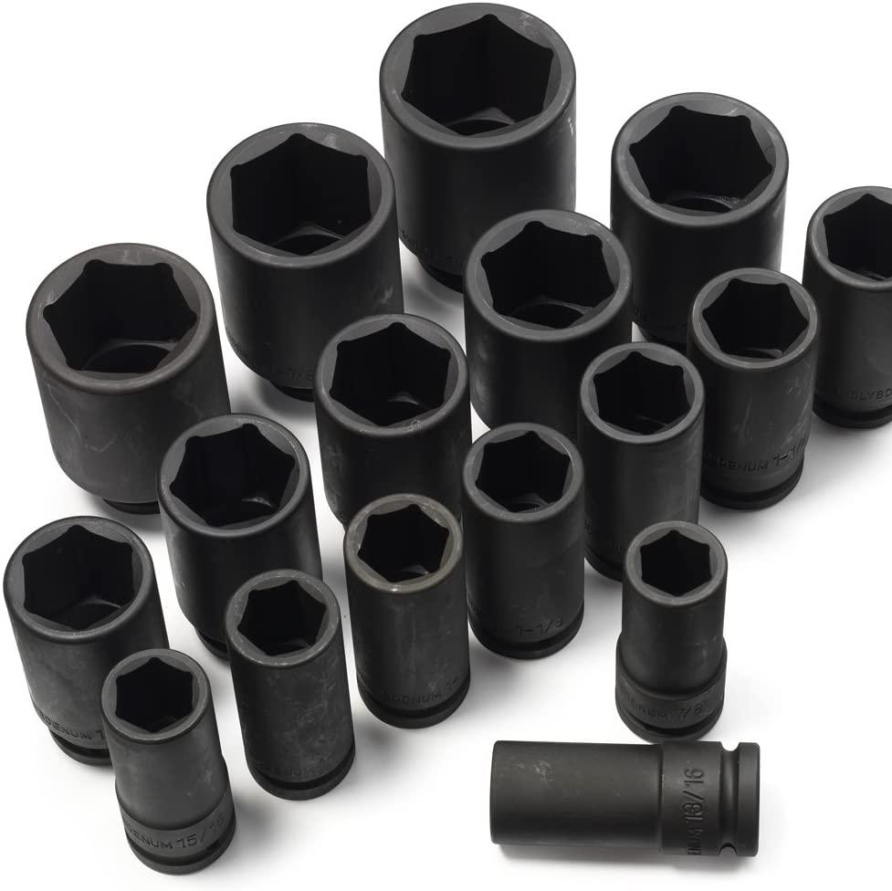 Neiko 02409A 3/4" Drive Deep Impact Socket Set, 22 Piece | Includes Ratchet &amp; Bar Drivers | SAE (7/8" - 2") | Cr-Mo Steel
