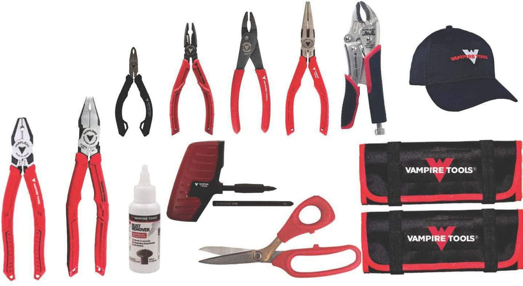 VAMPLIERS. Best Made Pliers. 10-pc Set+CAP &amp; 2 Tools Pouches, Best Screw Extraction Pliers Set to Remove Damascrews for Black Friday/Cyber Monday/Cyber Week deals/Makes Best Gift.