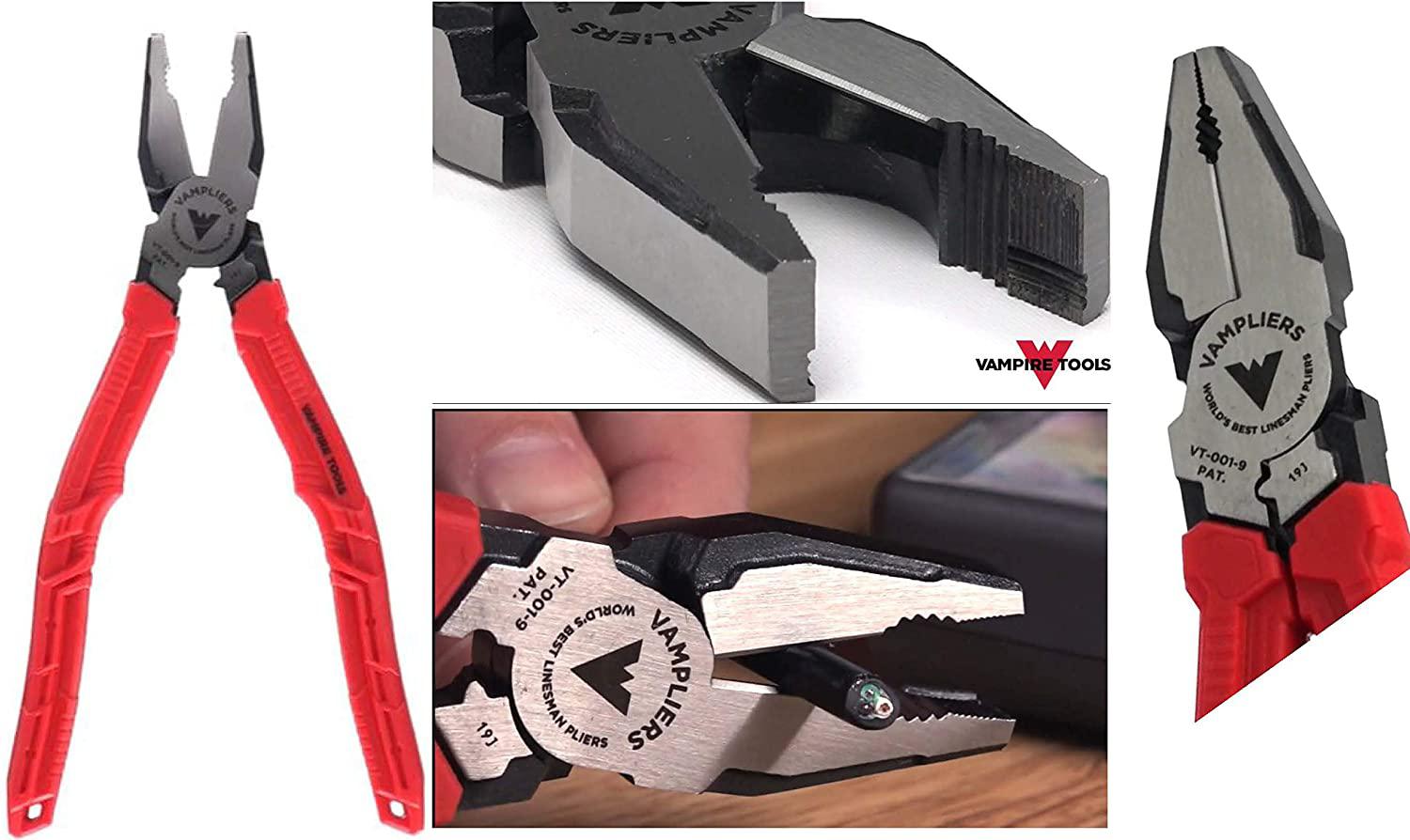 VAMPLIERS. Best Made Pliers. 10-pc Set+CAP &amp; 2 Tools Pouches, Best Screw Extraction Pliers Set to Remove Damascrews for Black Friday/Cyber Monday/Cyber Week deals/Makes Best Gift.