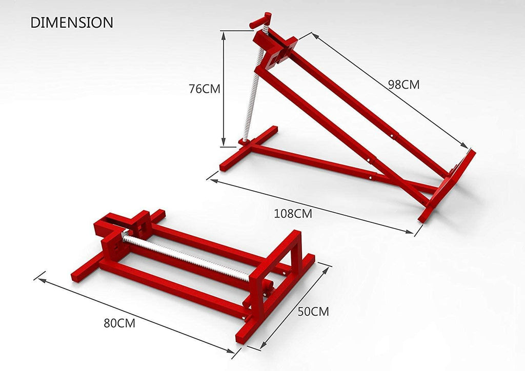 VOUNOT Ride on Mower Jack Lift, Telescopic Maintenance Jack for Lawn mowers and Garden Tractors, Weight Capacity 400kg, Red