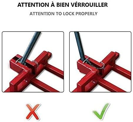 VOUNOT Ride on Mower Jack Lift, Telescopic Maintenance Jack for Lawn mowers and Garden Tractors, Weight Capacity 400kg, Red
