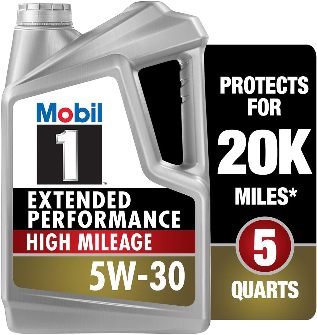 Mobil 1 Extended Performance High Mileage Full Synthetic Motor Oil 5W-30, 5 Quart