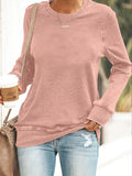 Casual Solid Color Round Neck LongSleeve Sweater