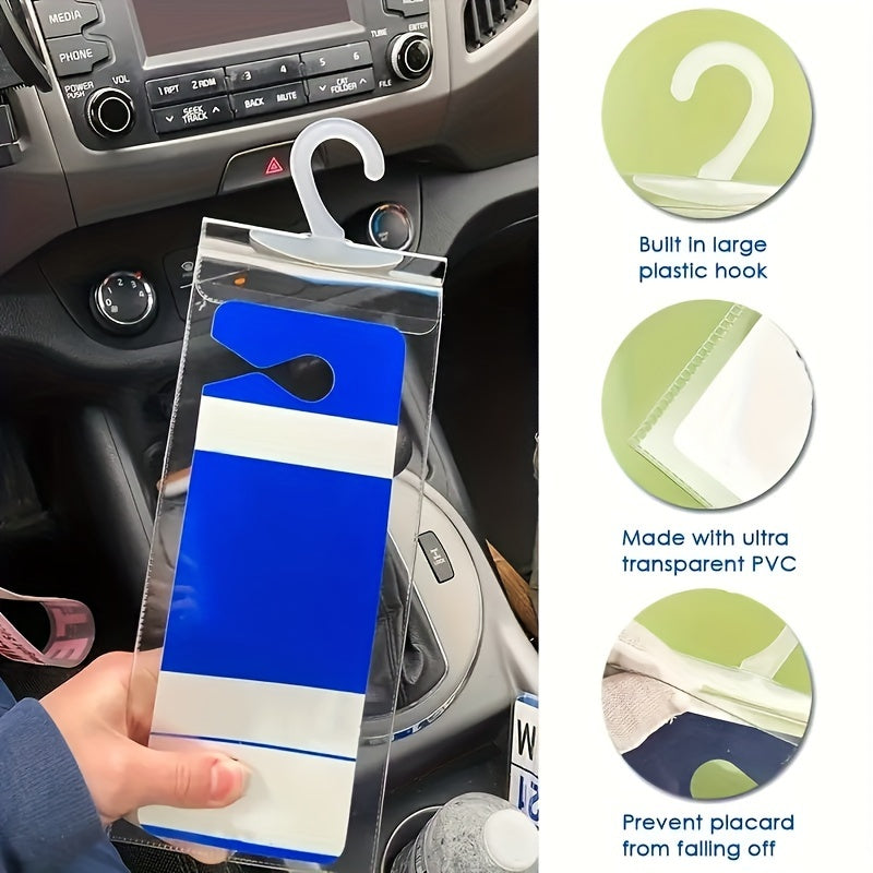 1pc Securely Display Your Handicap ParPlacard With Tbuymax's Ultra Transparent Placard Holder
