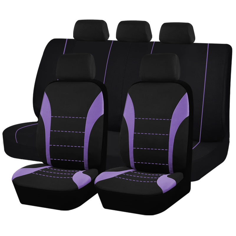 Upgrade Your Car with 9pcs Set of Universal Seat Covers: Airbag Safe, Five Seats, Black, Gray, Pink, Blue &amp; Red!