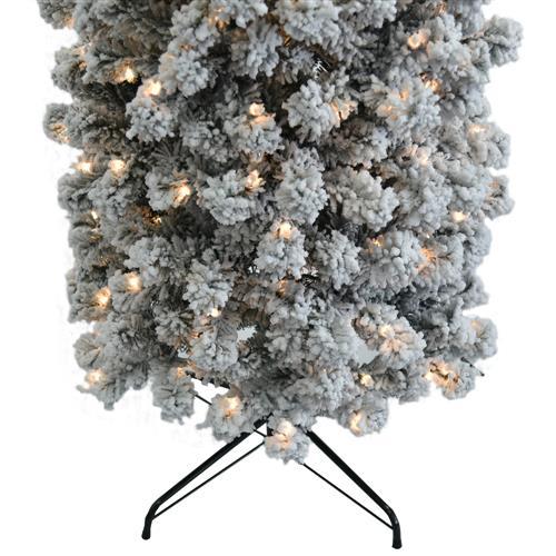 UBesGoo 7.5ft Flocked Pencil Christmas Tree, with 385 Lights