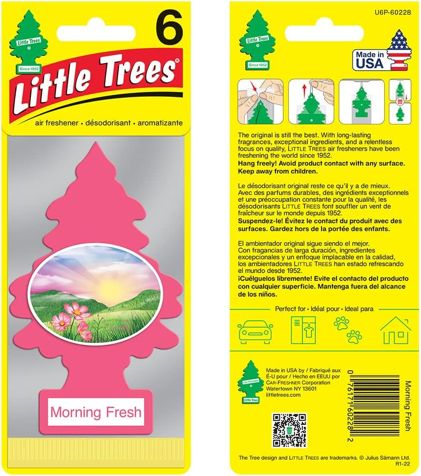 LITTLE TREES Air Fresheners Car Air Freshener. Hanging Tree Provides Long Lasting Scent for Auto or Home. Morning Fresh, 24 Air Fresheners