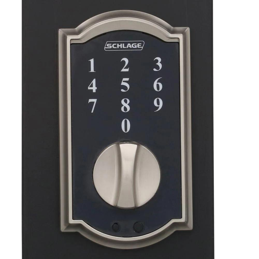 Camelot Aged Bronze Touch Electronic Deadbolt and Front Entry Door Handle with Accent Door Lever
