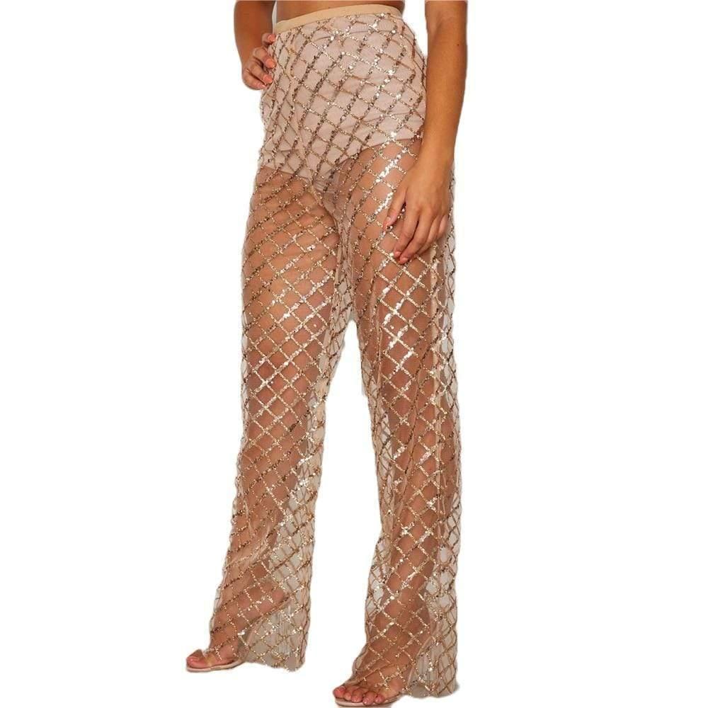floral lace wide flares pants