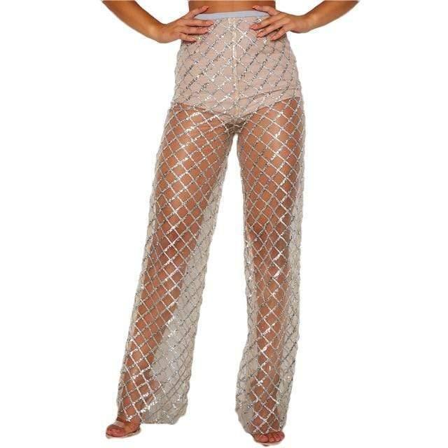 floral lace wide flares pants