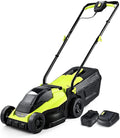 SnapFresh Cordless Lawn Mower, 14 Inch Electric Lawn Mower with Brushless Motor, 20v 4.0ah Battery and Charger, with 2-in-1 Grass Bag, Push Lawn Mower