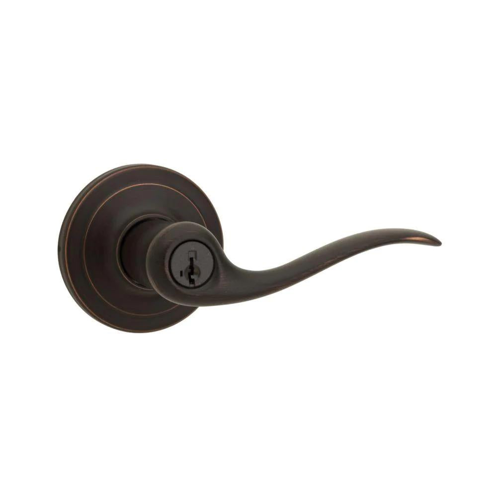 Tustin Venetian Bronze Exterior Entry Door Lever featuring SmartKey Security