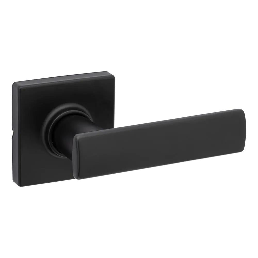 BrSquare Matte Black Hall/Closet Door Lever Featuring Microban