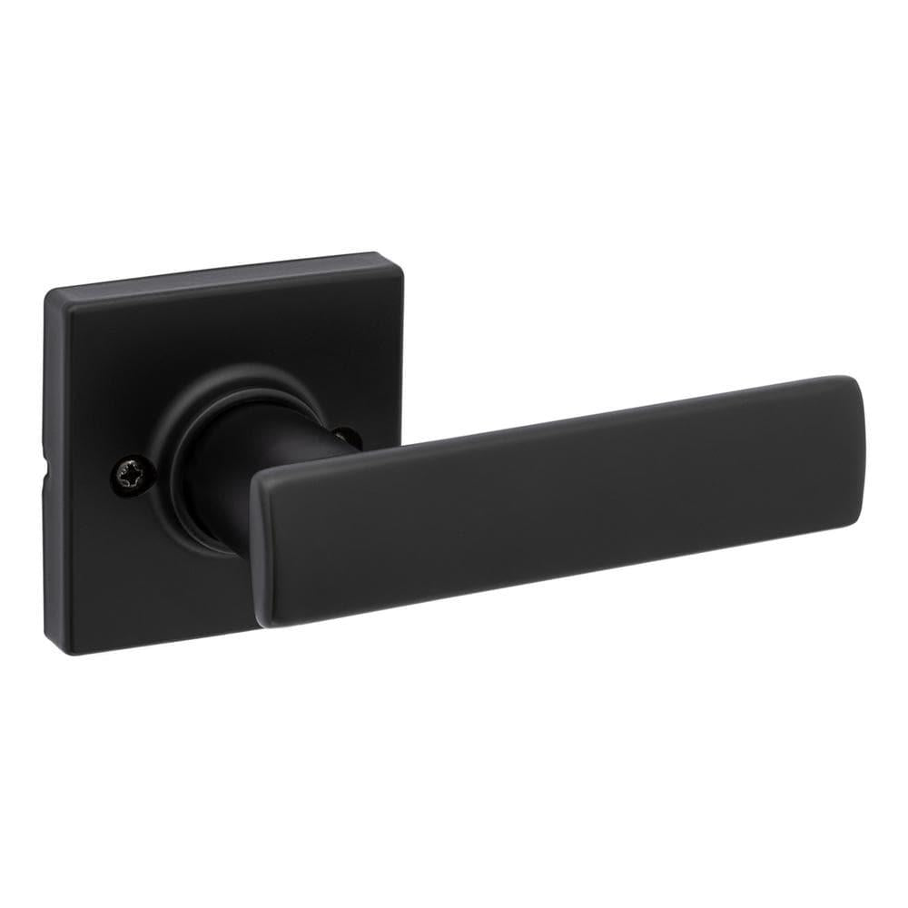 BrSquare Matte Black Hall/Closet Door Lever Featuring Microban